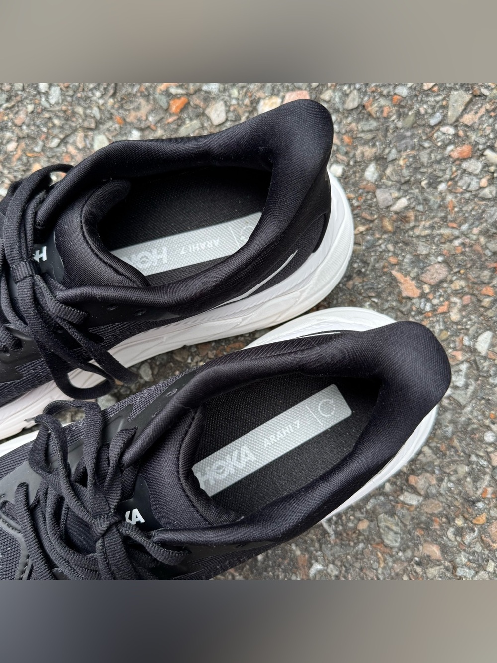 Hoka One One Arahi Shoes Womens 6.5 Black White Running Walking Gym Active Lace - Picture 5 of 8